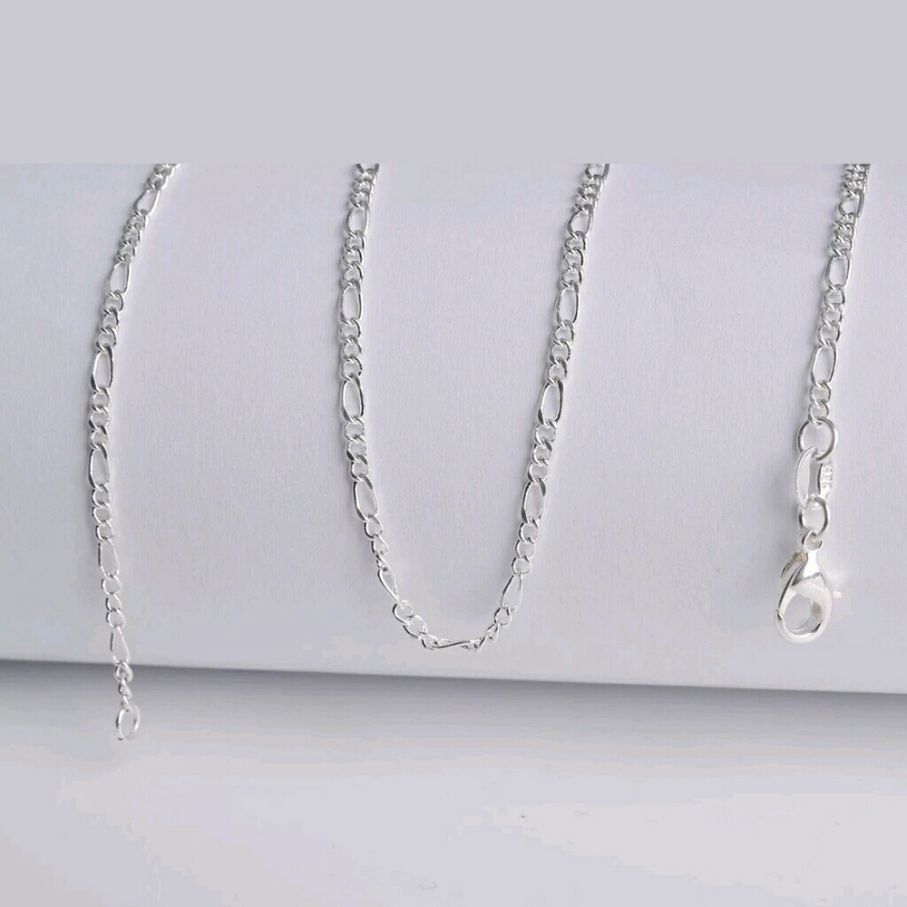 925 Sterling Silver 24" Figaro Chain Necklace